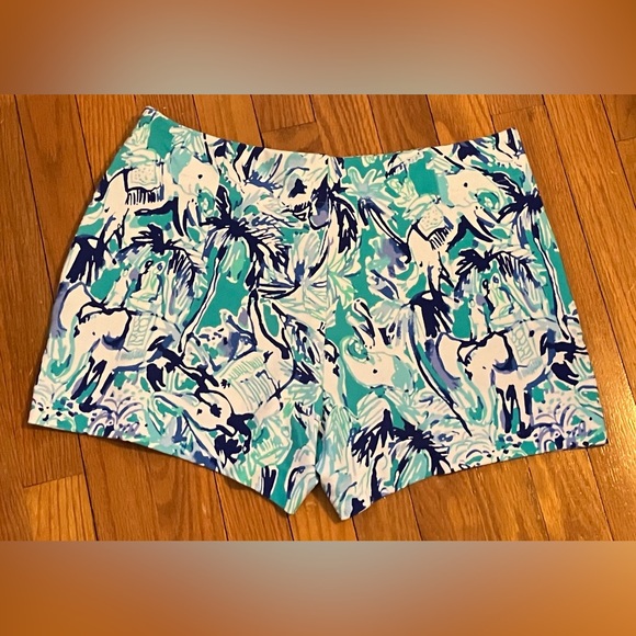 Lilly Pulitzer Marina Knot Tropical Elephant Shorts Size 8 - Picture 4 of 11